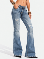 Low Rise Vintage Distressed Bell Bottom Jeans