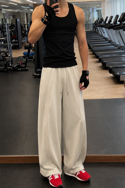 Structured Overlap Pleat Joggers