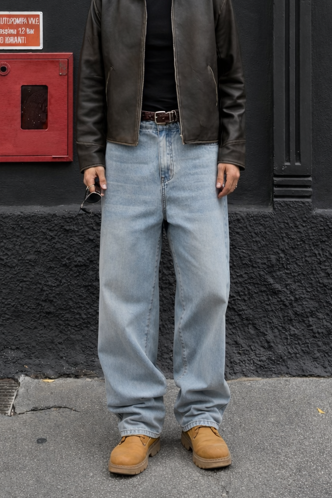 Muted Blue Baggy Jeans