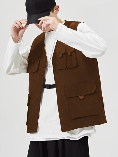 Cargo Flap Pocket Pockets Vest Jacket