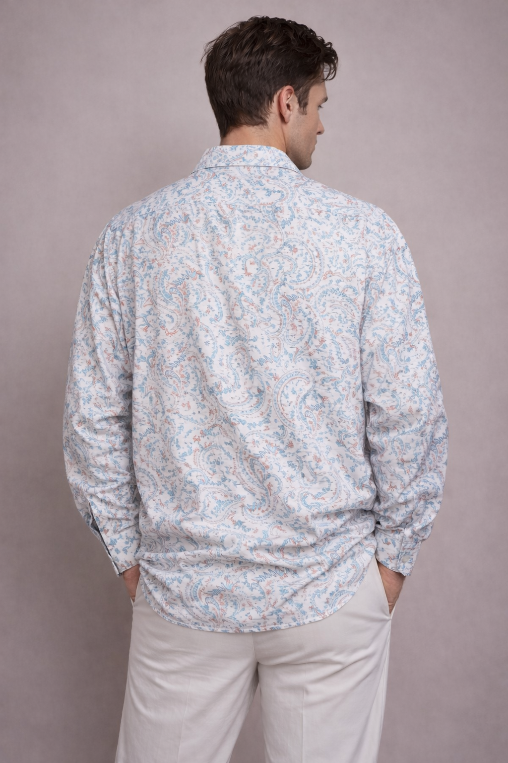 Blue Chaos Print Full Sleeves Shirt