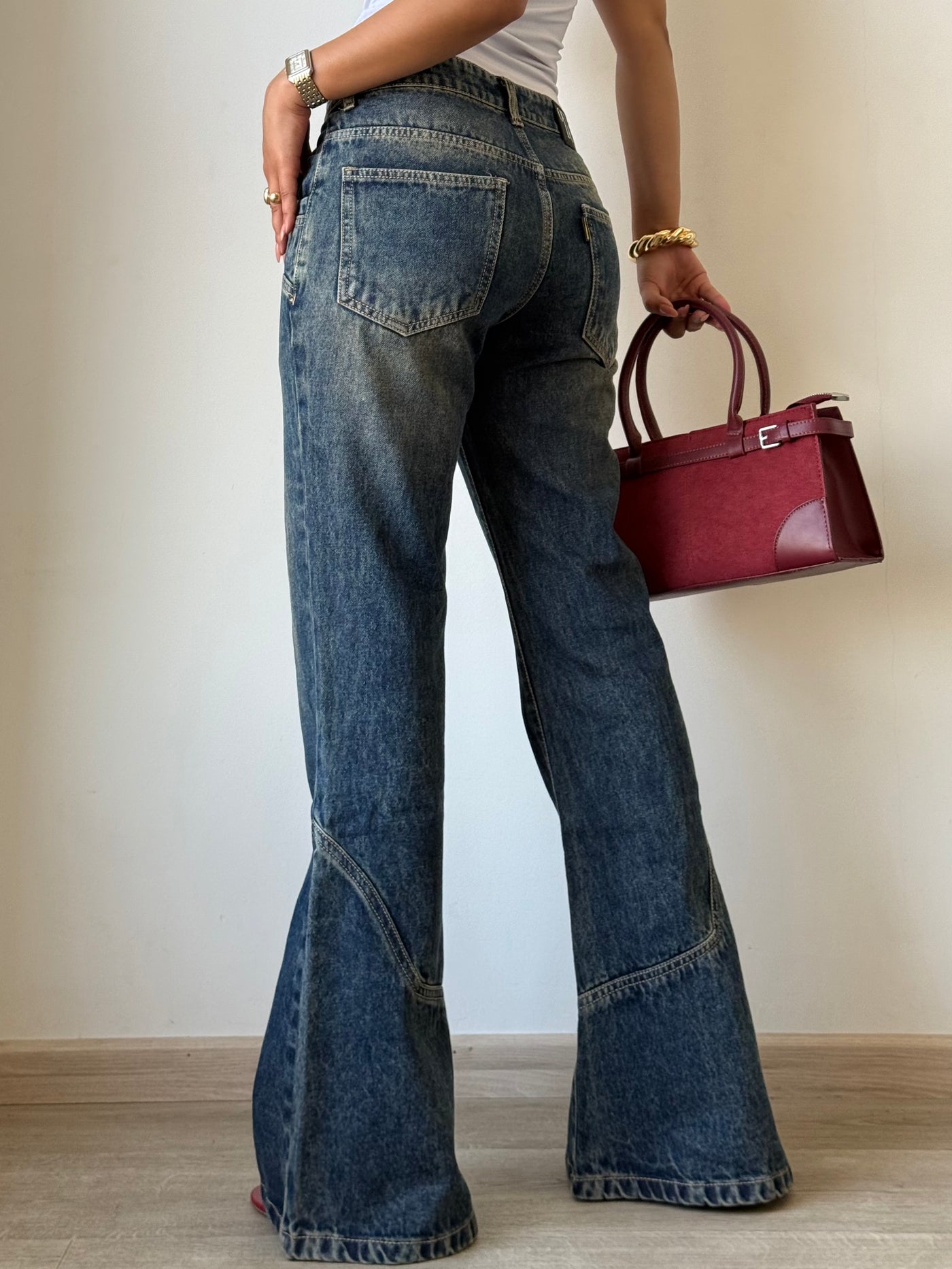 Retro Old School Flare Bootleg Jeans