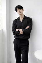 The Stripe Full Sleeves Korean Shirt