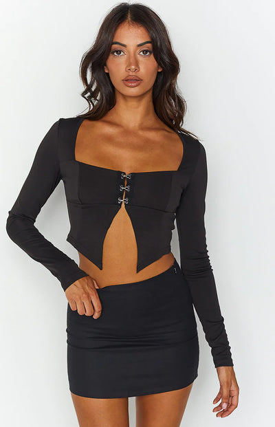 Hook Up Black Slay Top