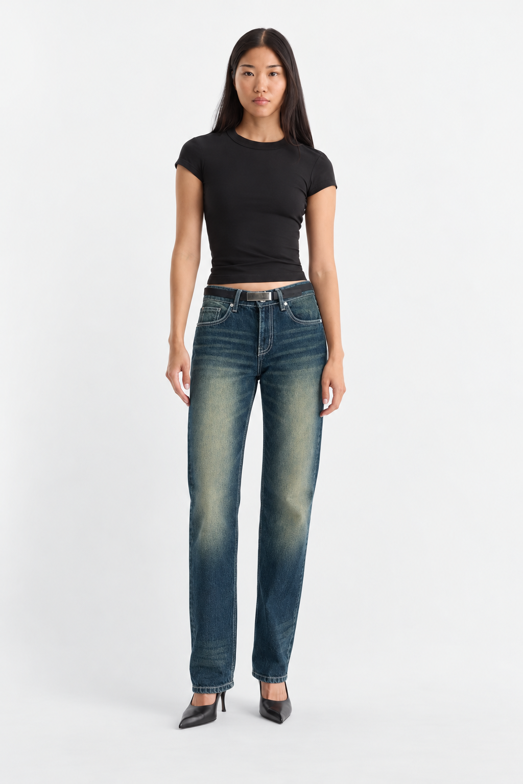 Baddie Vintage Dirty Wash Dad Fit Jeans