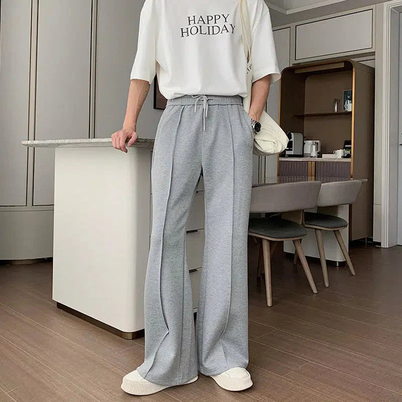 Flared Elastic Waist Wide leg Sweatpants Offduty India