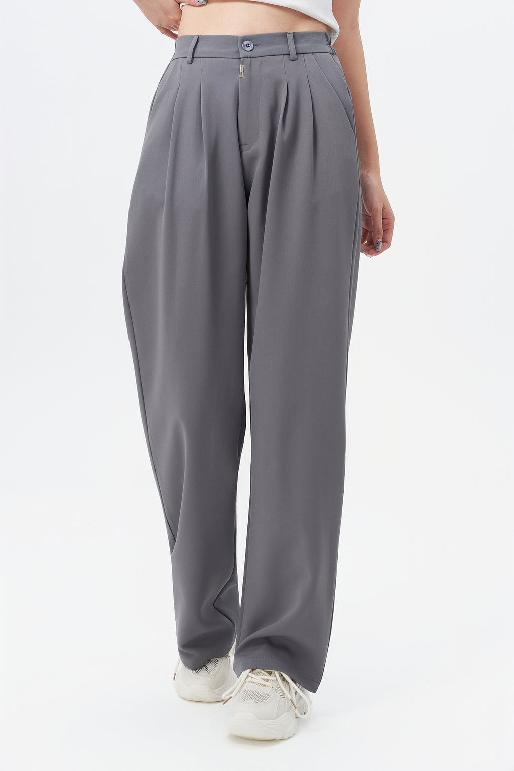 Fossil Grey Korean Relaxed Pants