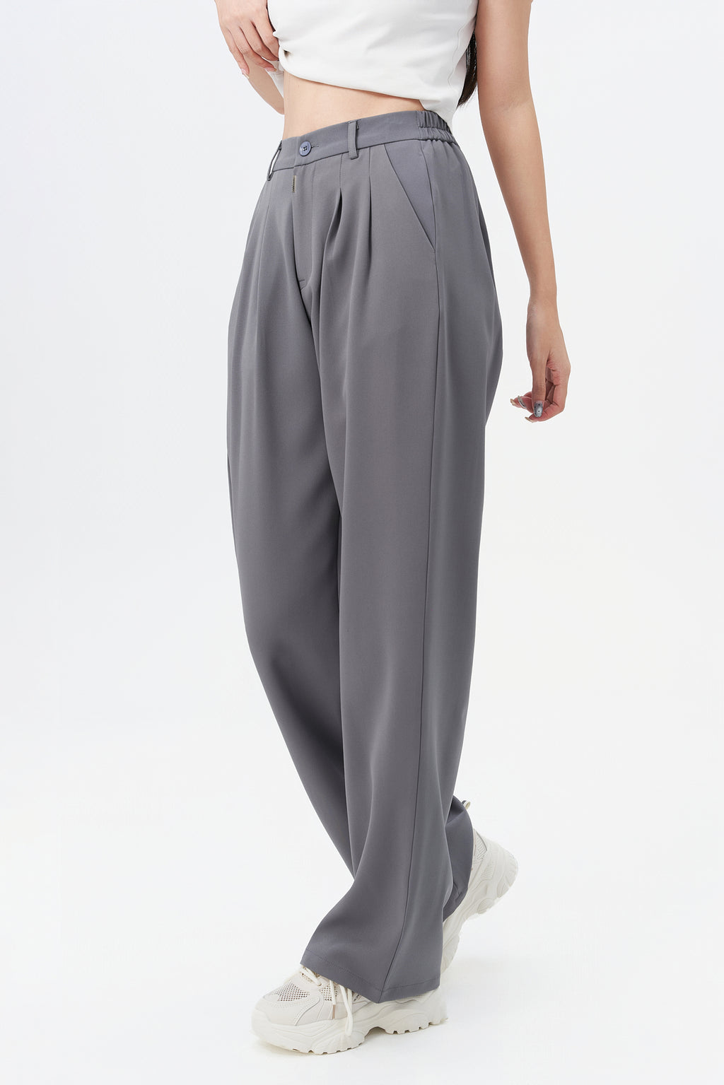 Fossil Grey Korean Relaxed Pants