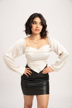 Cowl Neck V Hem top