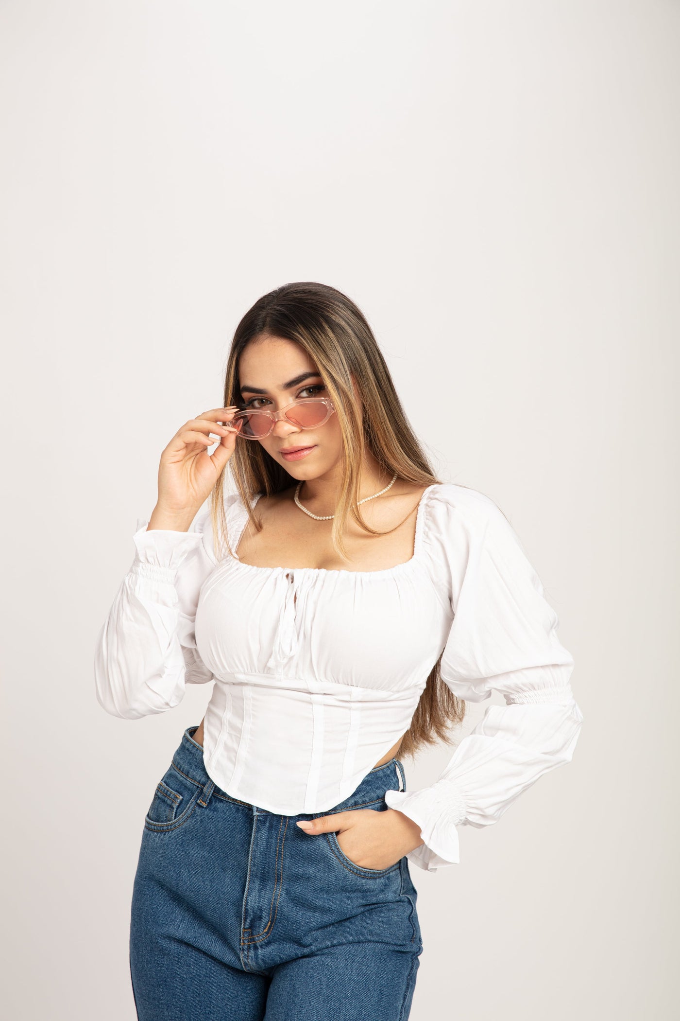 Puff Sleeve Milkmaid Crop Top