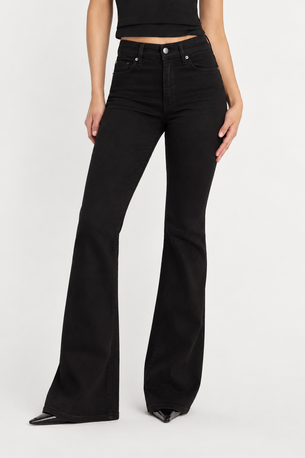 Black Bootcut Flare High Waist Jeans