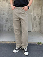 Pebble Grey Baggy Fit Straight Leg Jeans