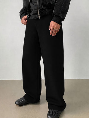 Pure Black Baggy Fit Rigid Jeans