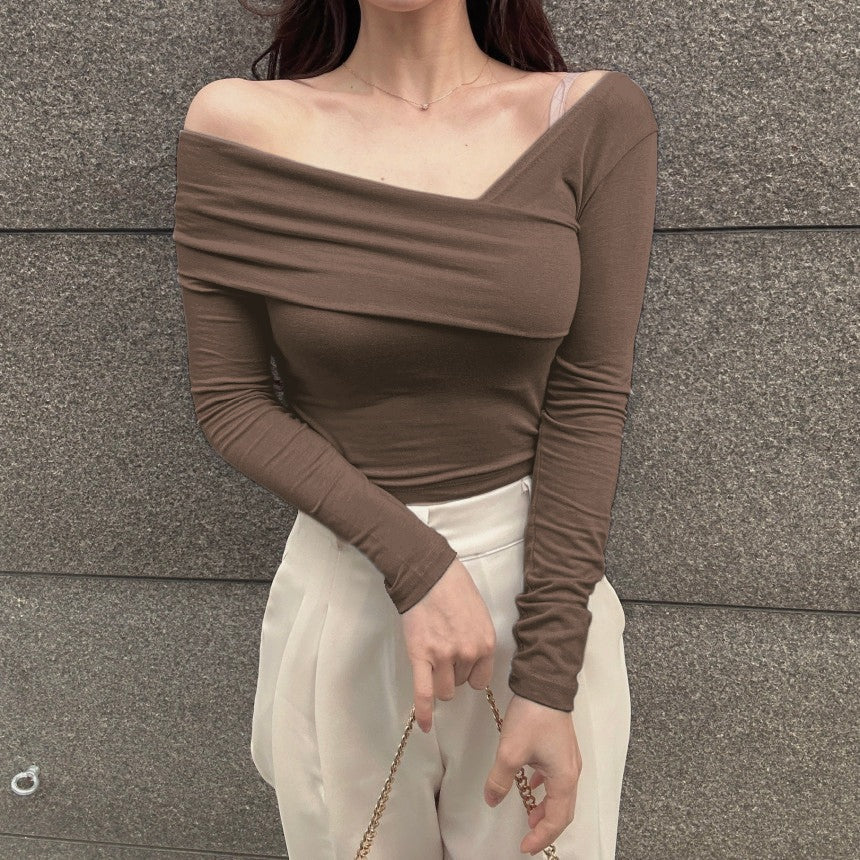 Korean Way Overlpped Off Shoulder Top