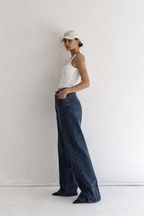 Deep Night Blue Wide Leg Jeans
