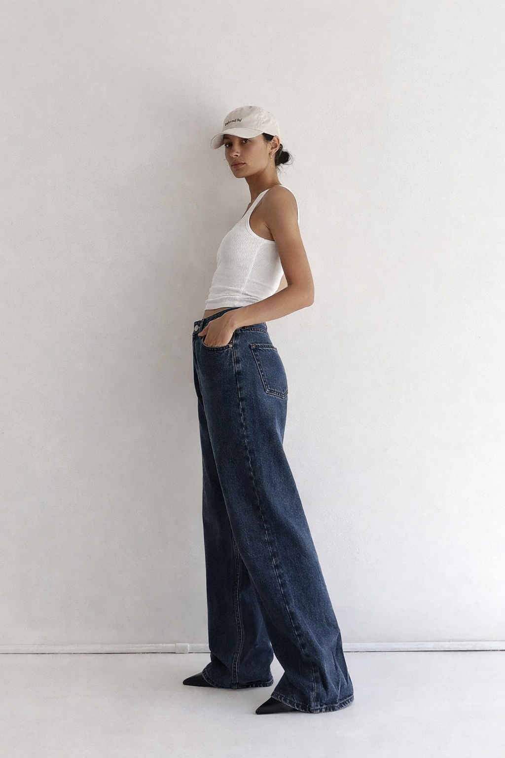 Deep Night Blue Wide Leg Jeans