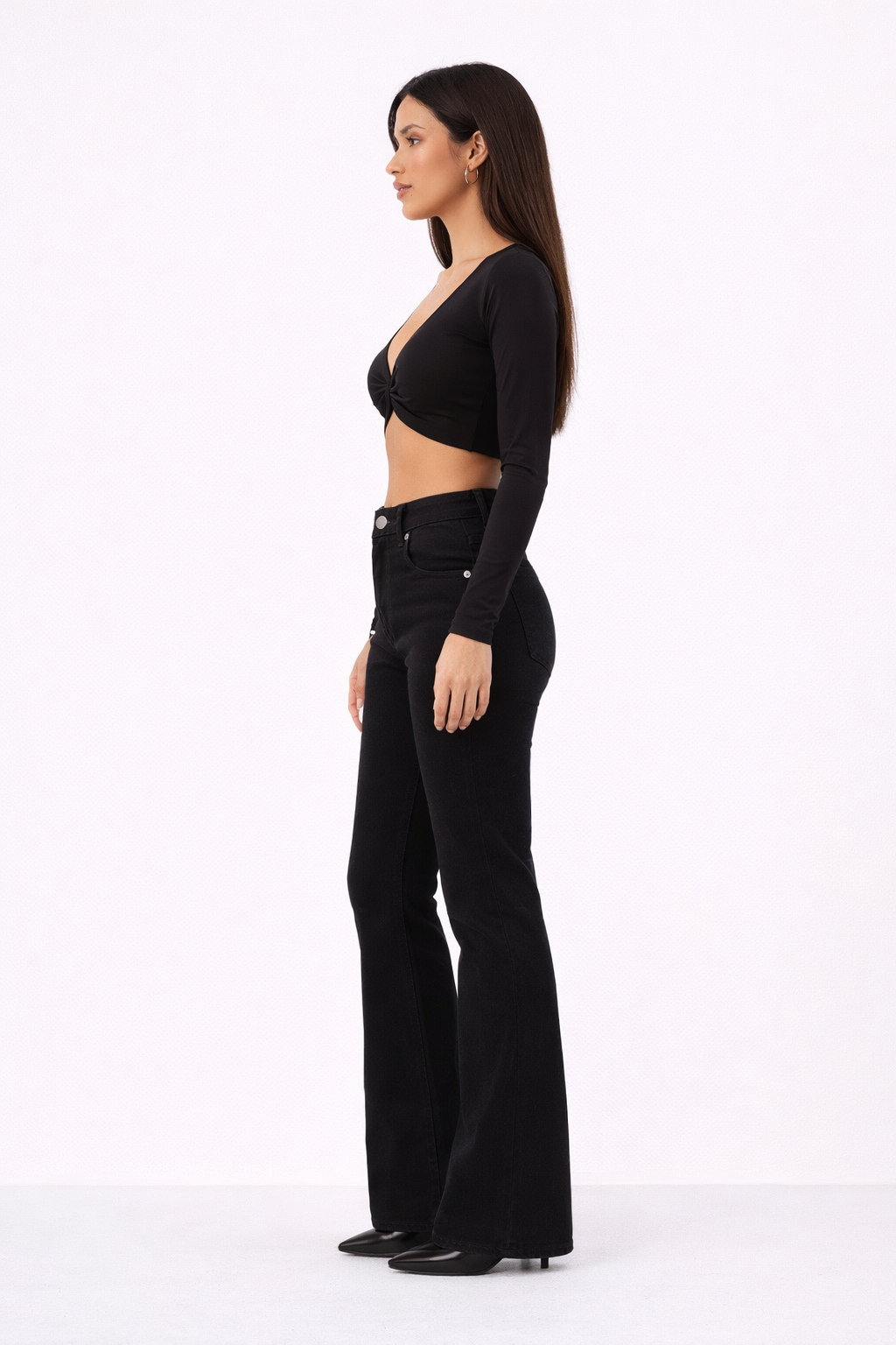 Black Bootcut Flare High Waist Jeans