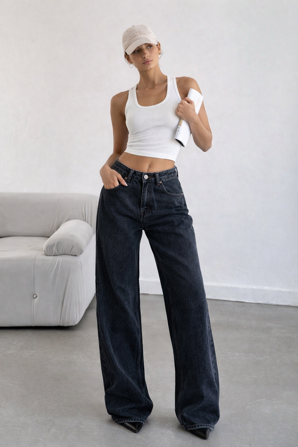 Deep Night Blue Wide Leg Jeans
