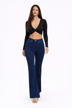 Dark Blue Bootcut Flare Jeans