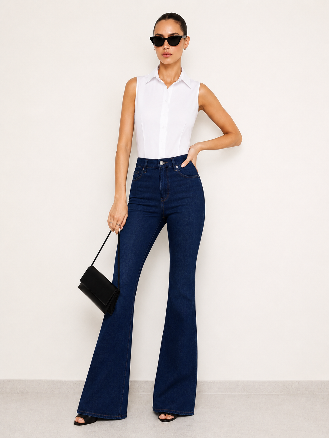 Dark Blue Bootcut Flare Jeans