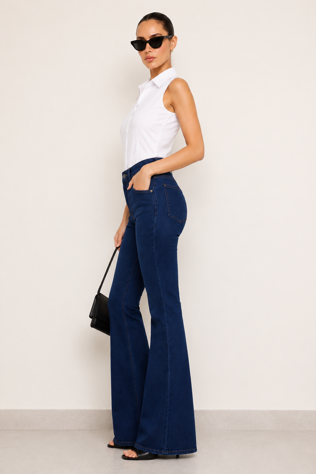 Dark Blue Bootcut Flare Jeans