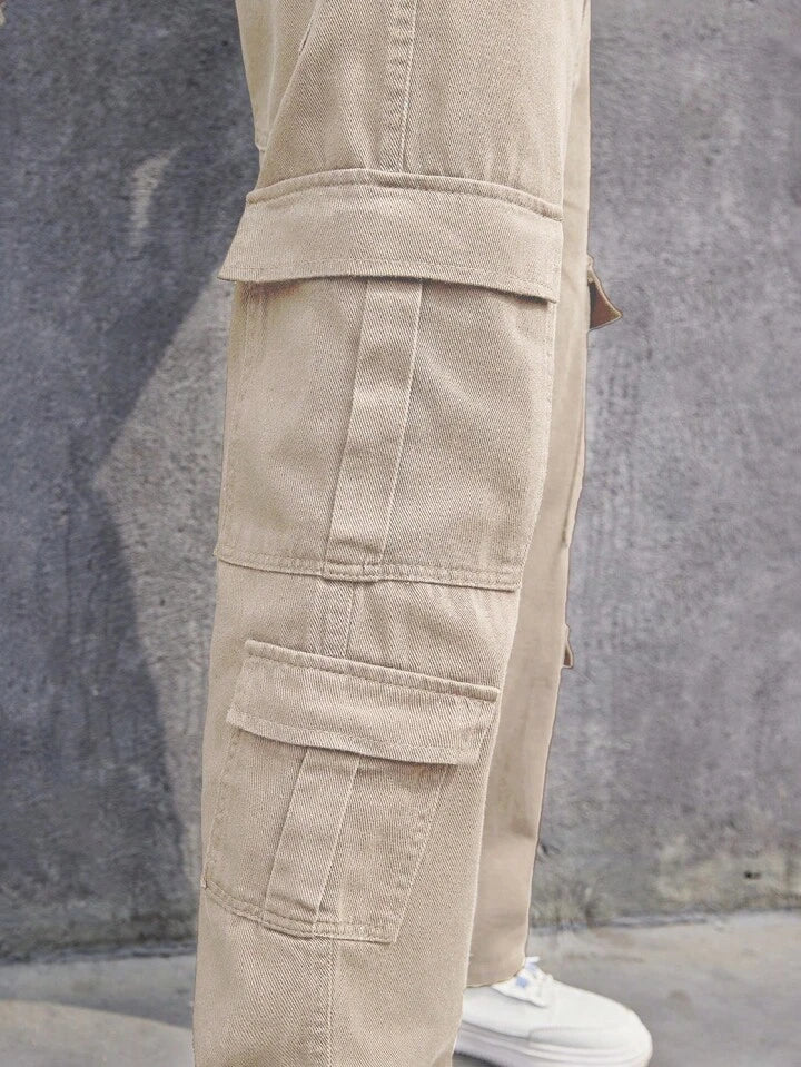 Sand Wash Nude Men Baggy Fit Cargo - Main Image