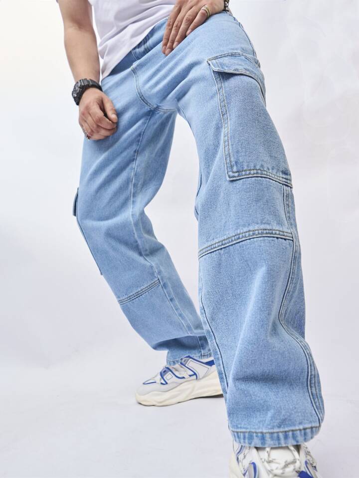 Light Blue Craftsman Cargo Jeans