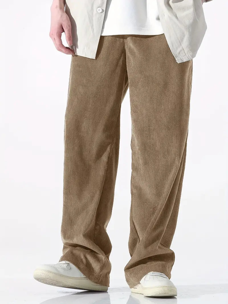 Fashion Men Casual Business Slim Fit Striped Print Zipper Long Pants  Trousers Mens Loose Fitting Pants Trouser Casual Pants Gray M - Walmart.com