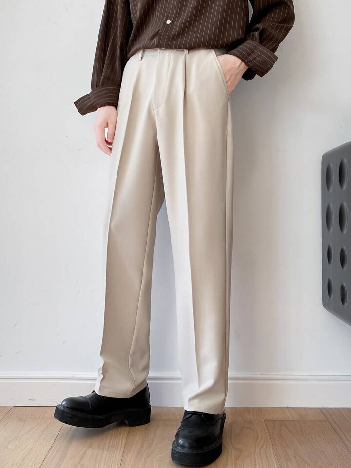 Men Semi Formal Straight Fit Korean Pants Offduty India