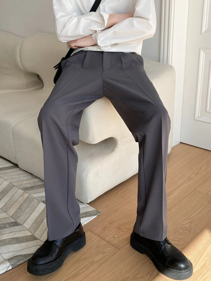 Premium Taupe Regular Fit Suspender Ready Formal & Business Pants
