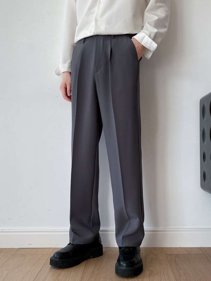 Men Semi Formal Straight Fit Korean Pants Offduty India