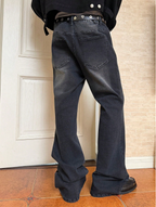 Royal Black Slim Bootcut Jeans
