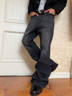 Royal Black Slim Bootcut Jeans