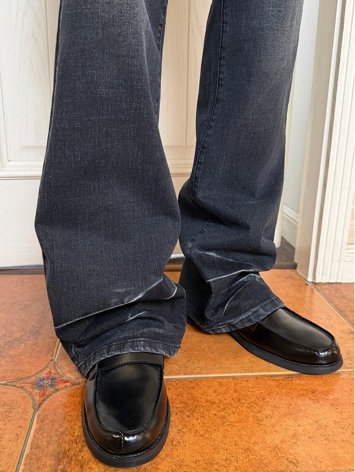 Royal Black Slim Bootcut Jeans
