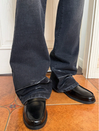 Royal Black Slim Bootcut Jeans