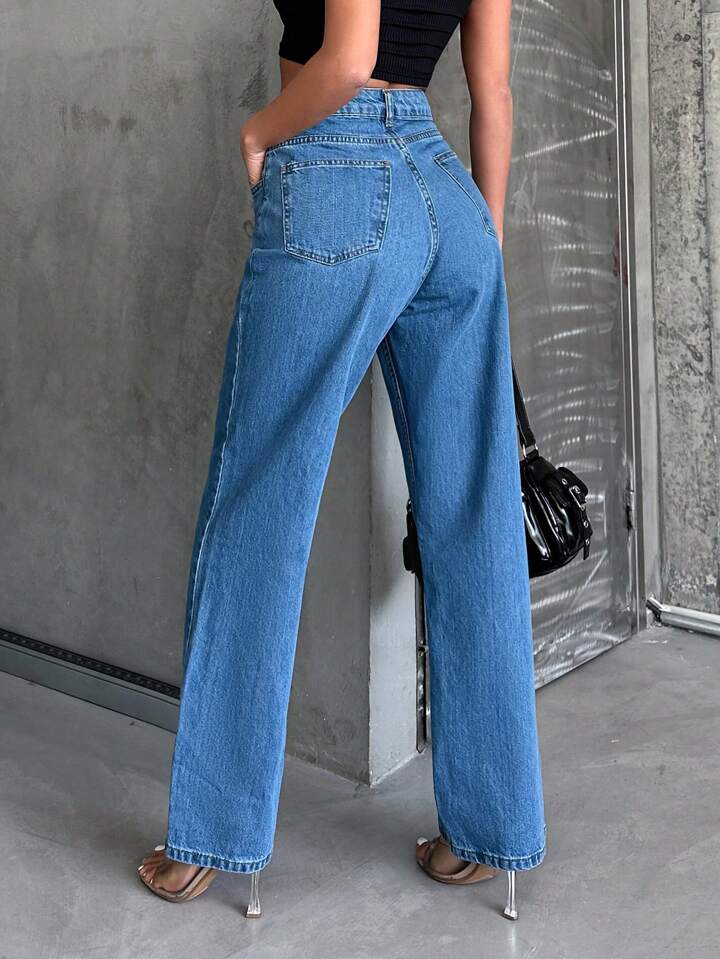 Wide Leg High Rise Jeans