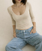 Curve Contour Rib Fitted Top