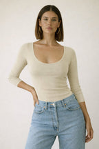 Curve Contour Rib Fitted Top