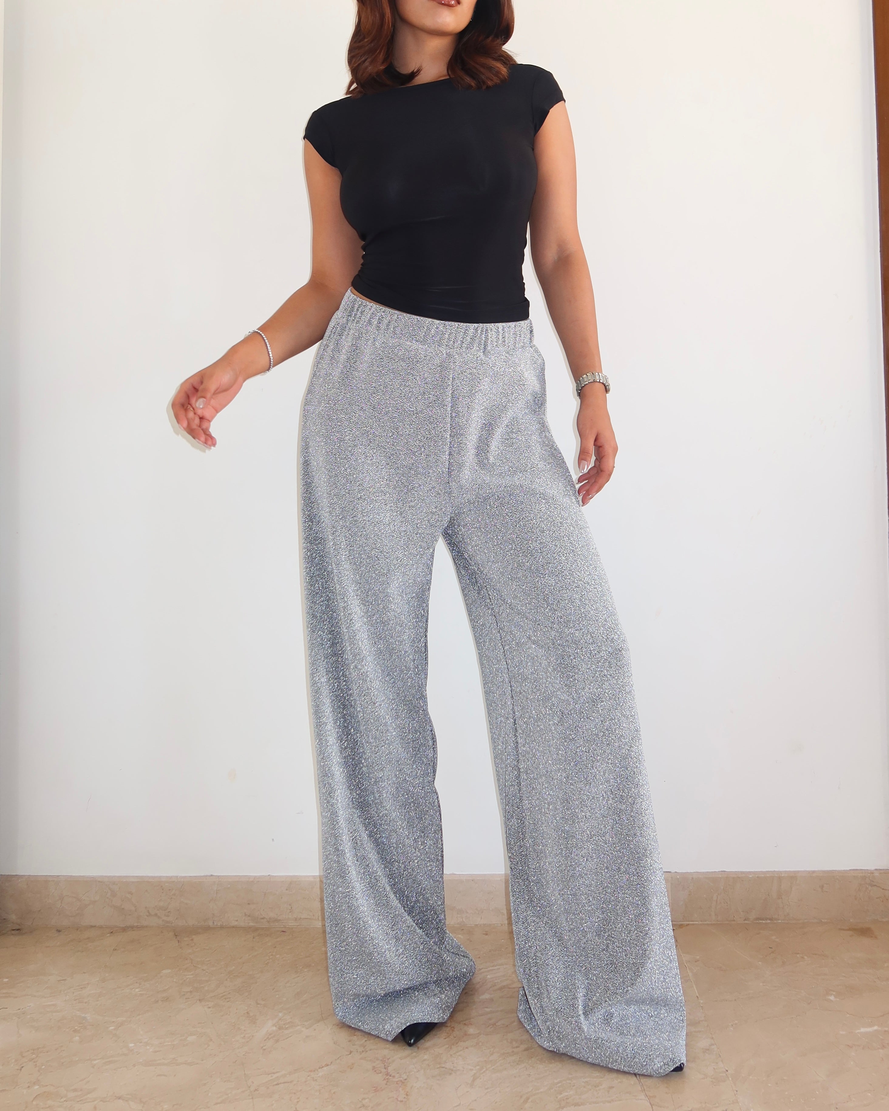 Glitter Dust Stretch Wide Pants