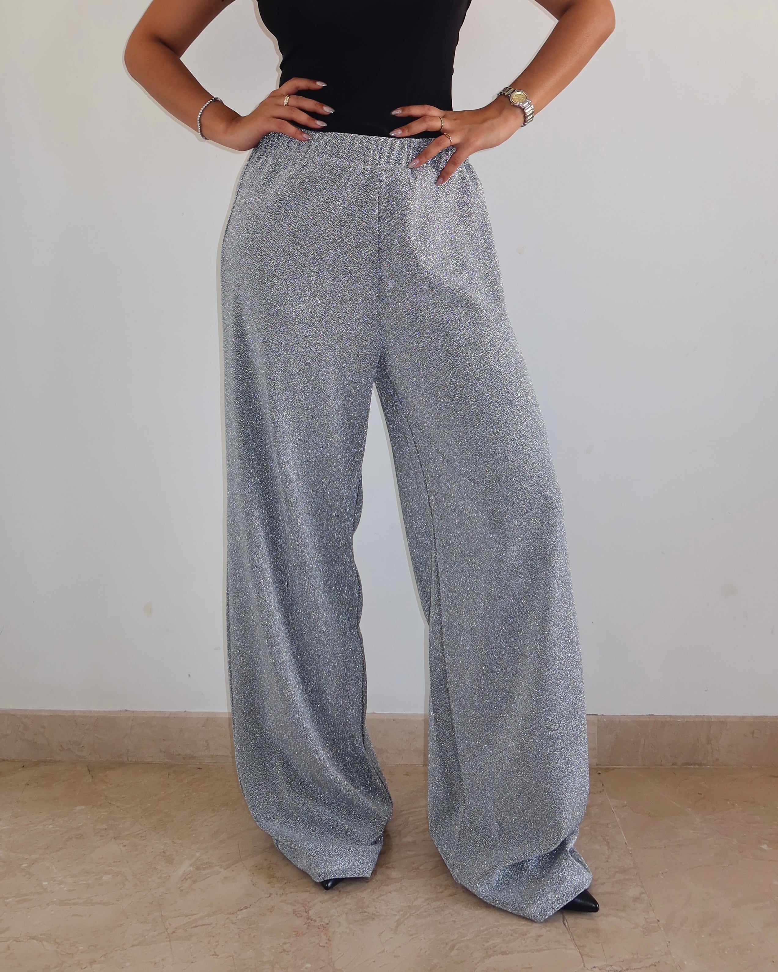 Glitter Dust Stretch Wide Pants