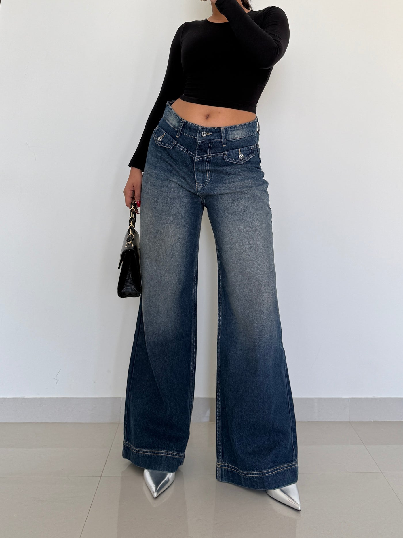 Y2k Old School Tinted Wash Baggy Wide leg Jeans