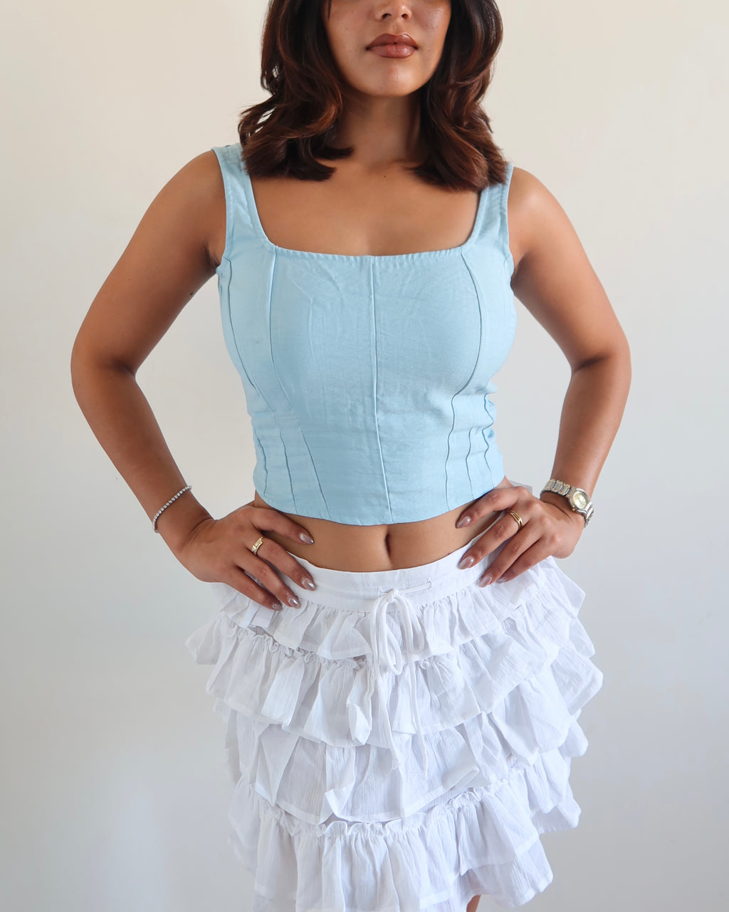 Refine Criss Cross Corset Top