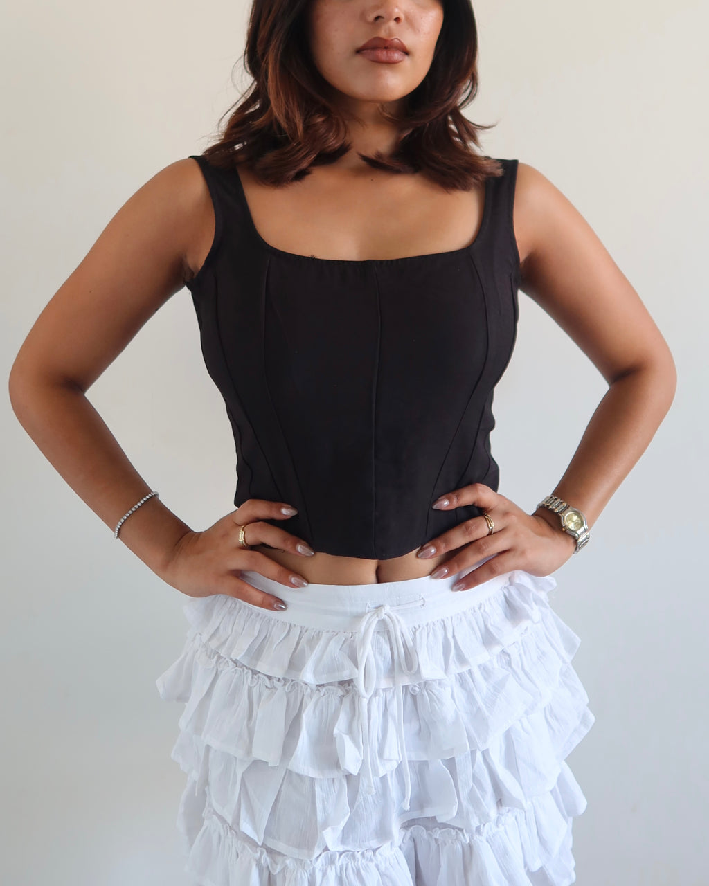 Refine Criss Cross Corset Top