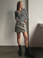 Bodycon Henley Rib Top