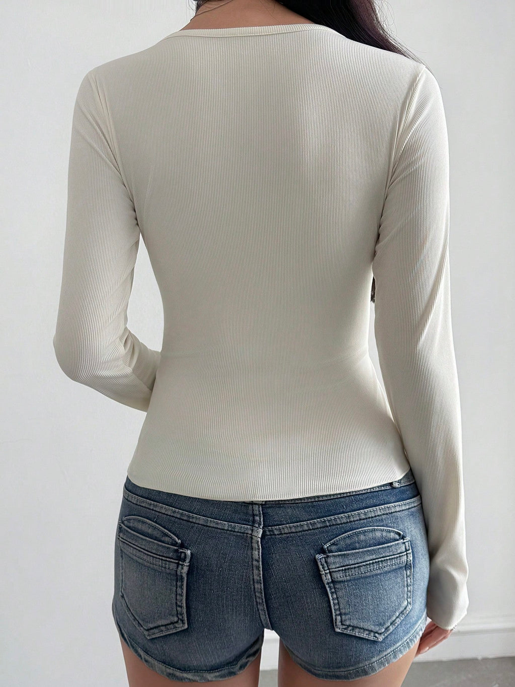 Bodycon Henley Rib Top