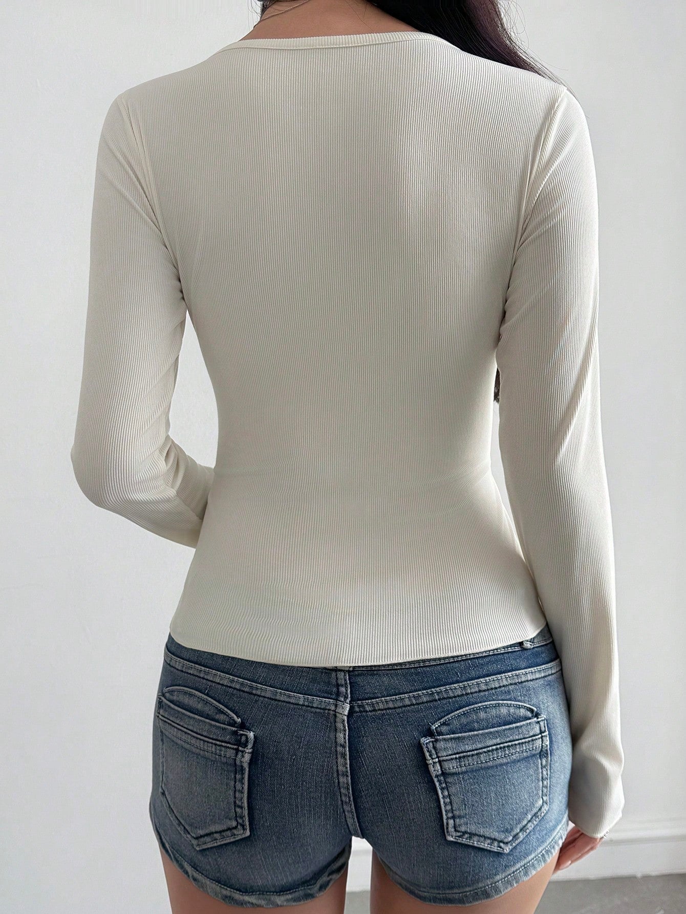 Bodycon Henley Rib Top