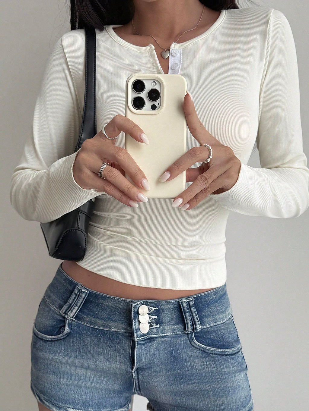 Bodycon Henley Rib Top