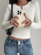 Bodycon Henley Rib Top