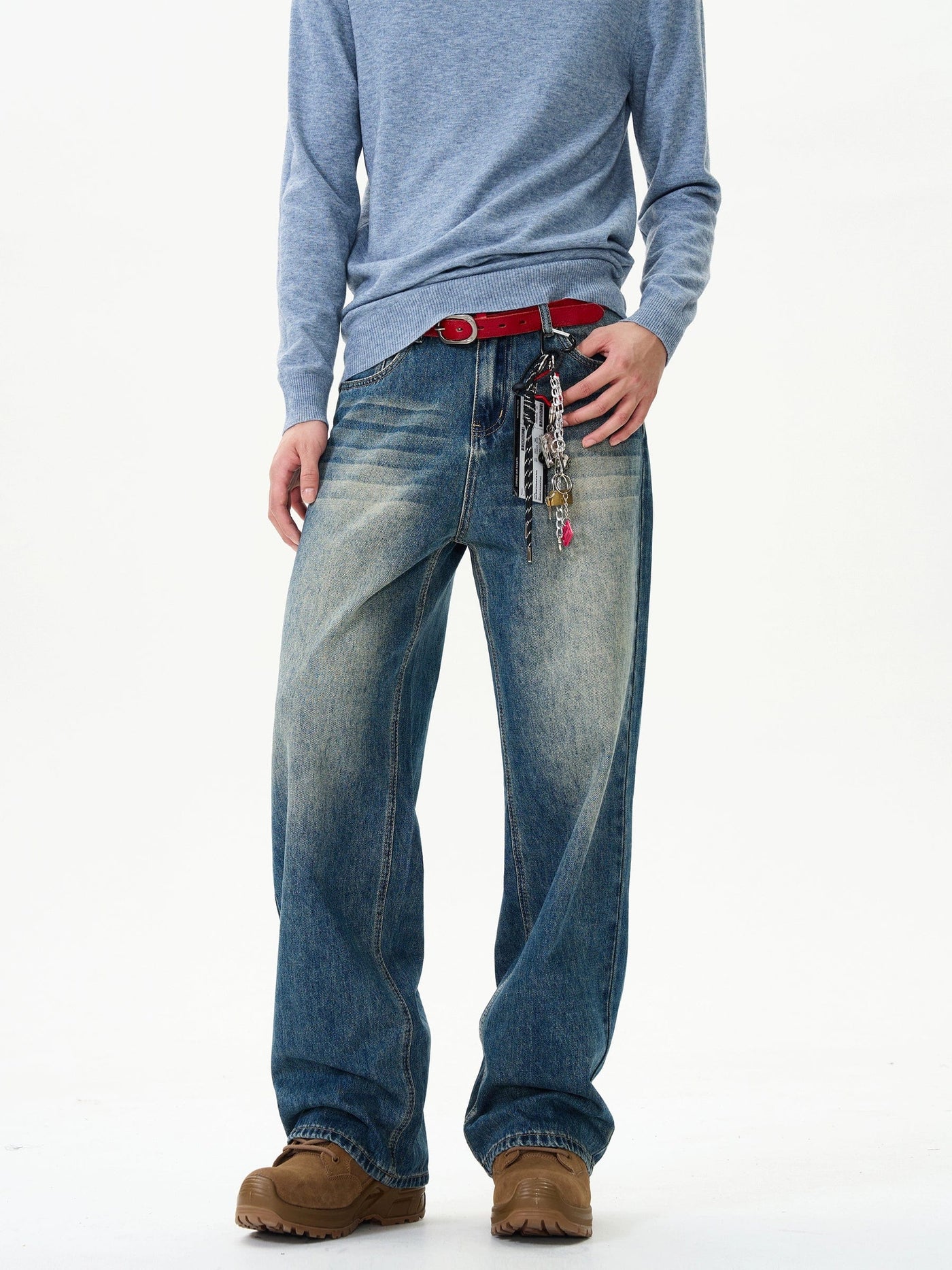 Prime Blue Wash Straight Leg Jeans