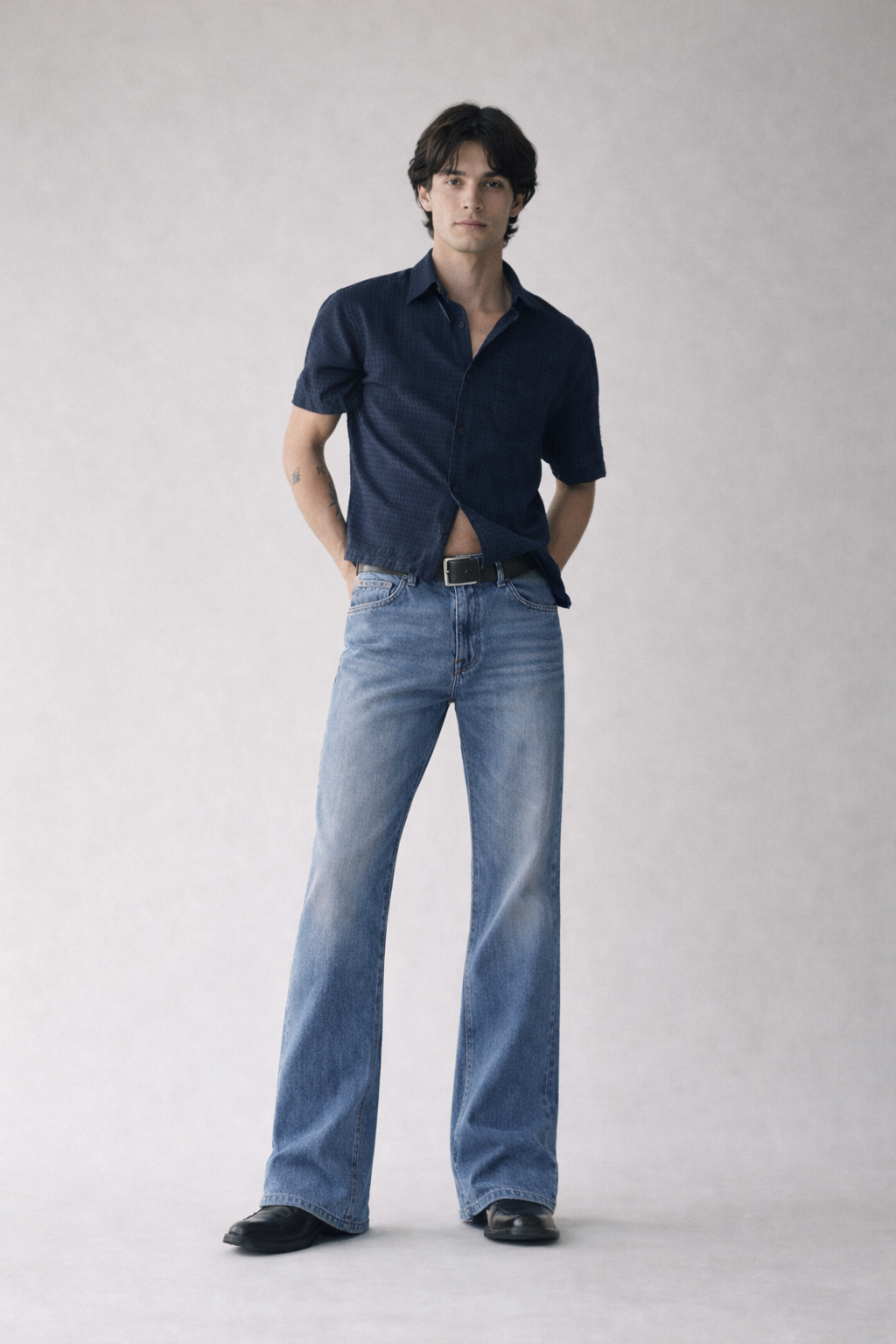 Air Washed Blue Bootcut Jeans